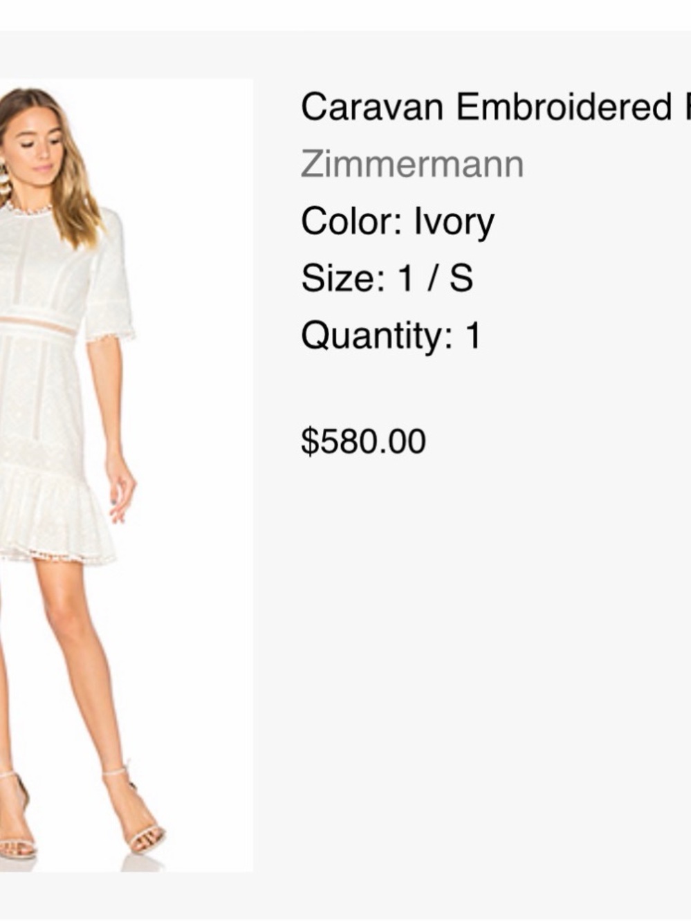 Zimmermann White Eyelet Dress with Pom Pom Trim and Open Back - Picture 5 of 5